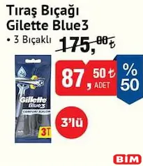 GİLLETTE BLUE3 TIRAŞ BIÇAĞI 3'LÜ